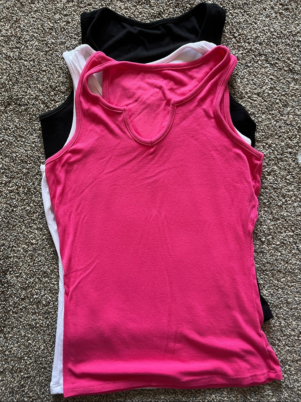 Amazon Women’s Racerback Tank Tops - Hot Pink & White  3 pack